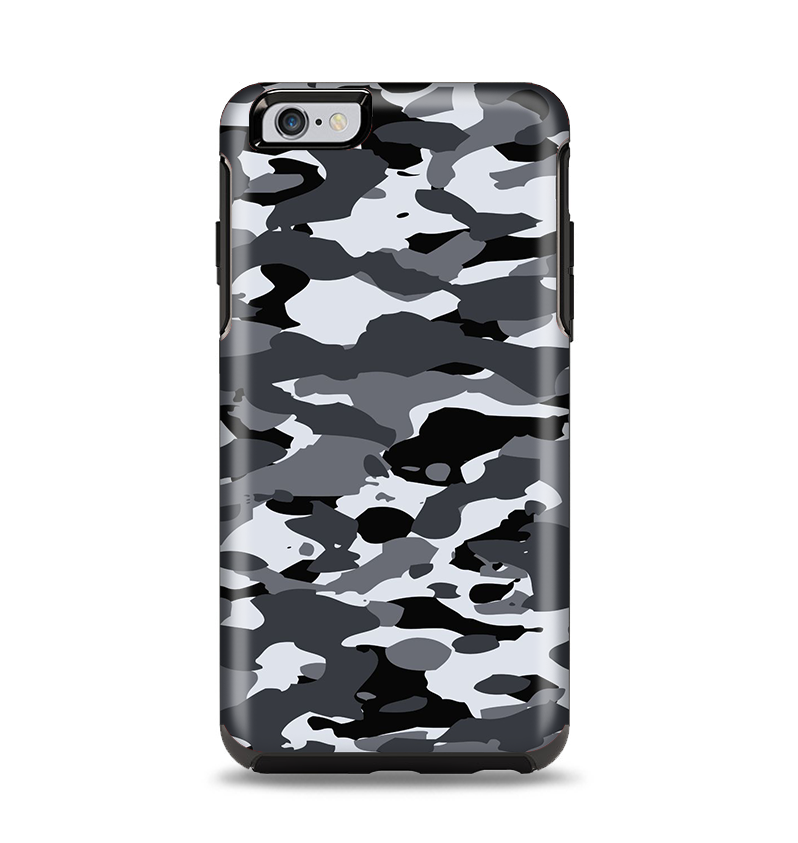 The Traditional Black & White Camo Apple iPhone 6 Plus Otterbox Symmetry Case Skin Set