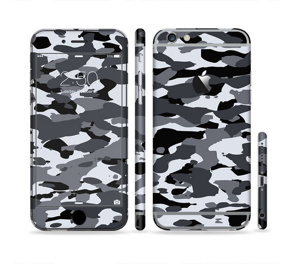 The Traditional Black & White Camo Sectioned Skin Series for the Apple iPhone 6 Plus