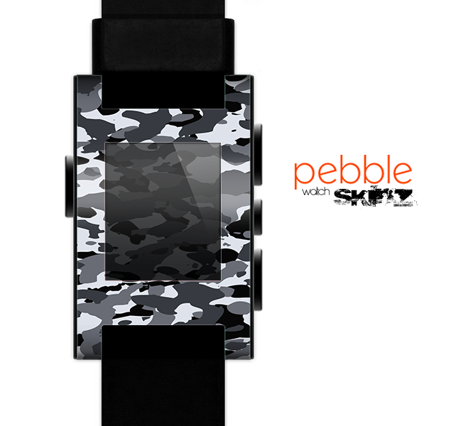 The Traditional Black & White Camo Skin for the Pebble SmartWatch