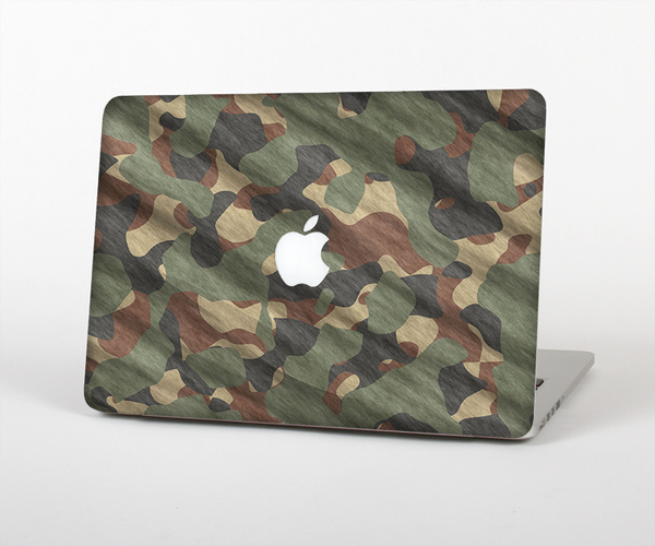 The Traditional Camouflage Fabric Pattern Skin Set for the Apple MacBook Pro 15" with Retina Display