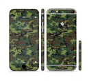 The Traditional Green Camouflage Sectioned Skin Series for the Apple iPhone 6s Plus