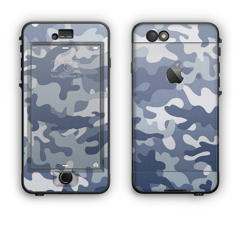The Traditional Snow Camouflage Apple iPhone 6 Plus LifeProof Nuud Case Skin Set