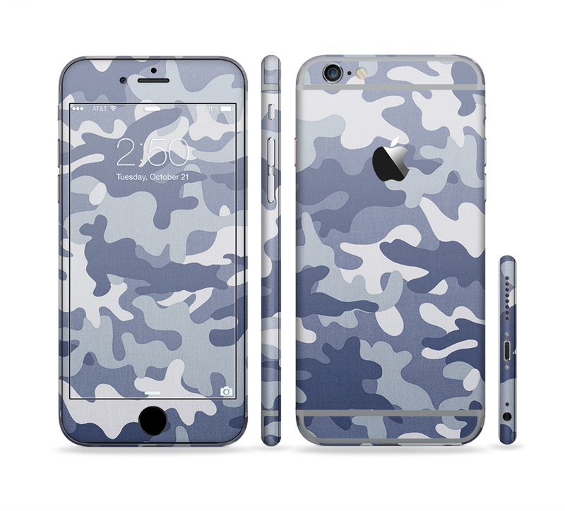 The Traditional Snow Camouflage Sectioned Skin Series for the Apple iPhone 6 Plus