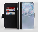 The Translucent Glowing Blue Flowers Ink-Fuzed Leather Folding Wallet Credit-Card Case for the Apple iPhone 6/6s, 6/6s Plus, 5/5s and 5c