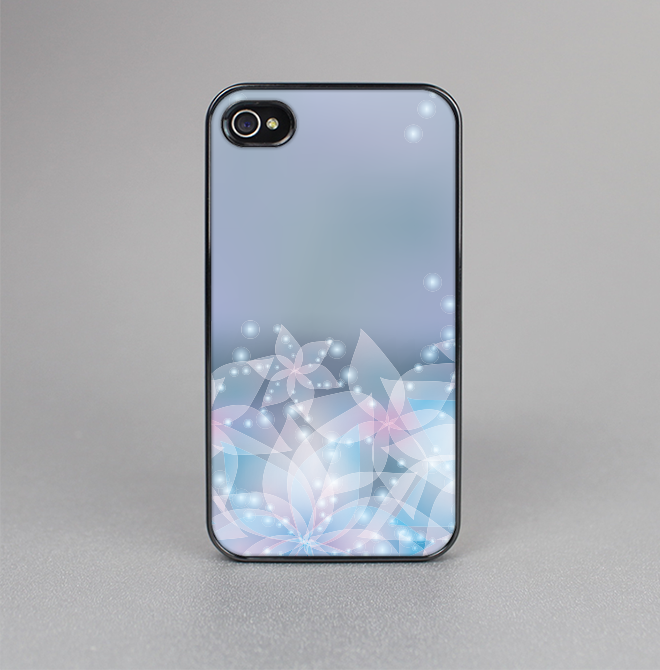 The Translucent Glowing Blue Flowers Skin-Sert for the Apple iPhone 4-4s Skin-Sert Case