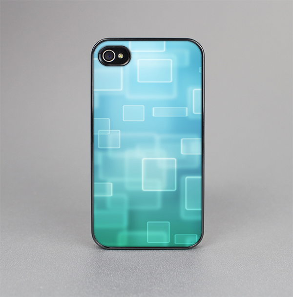 The Transparent Green & Blue 3D Squares Skin-Sert for the Apple iPhone 4-4s Skin-Sert Case