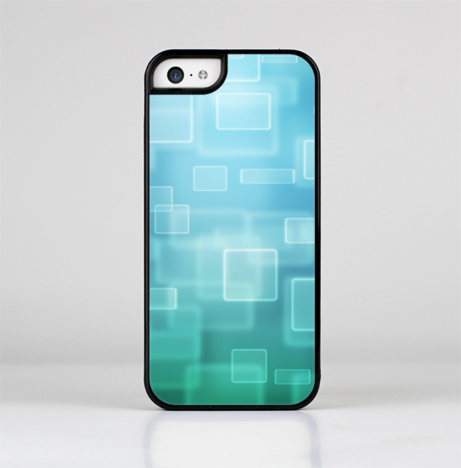 The Transparent Green & Blue 3D Squares Skin-Sert for the Apple iPhone 5c Skin-Sert Case