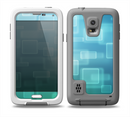 The Transparent Green & Blue 3D Squares Skin Samsung Galaxy S5 frē LifeProof Case