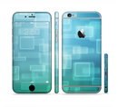The Transparent Green & Blue 3D Squares Sectioned Skin Series for the Apple iPhone 6s Plus