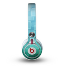 The Transparent Green & Blue 3D Squares Skin for the Beats by Dre Mixr Headphones