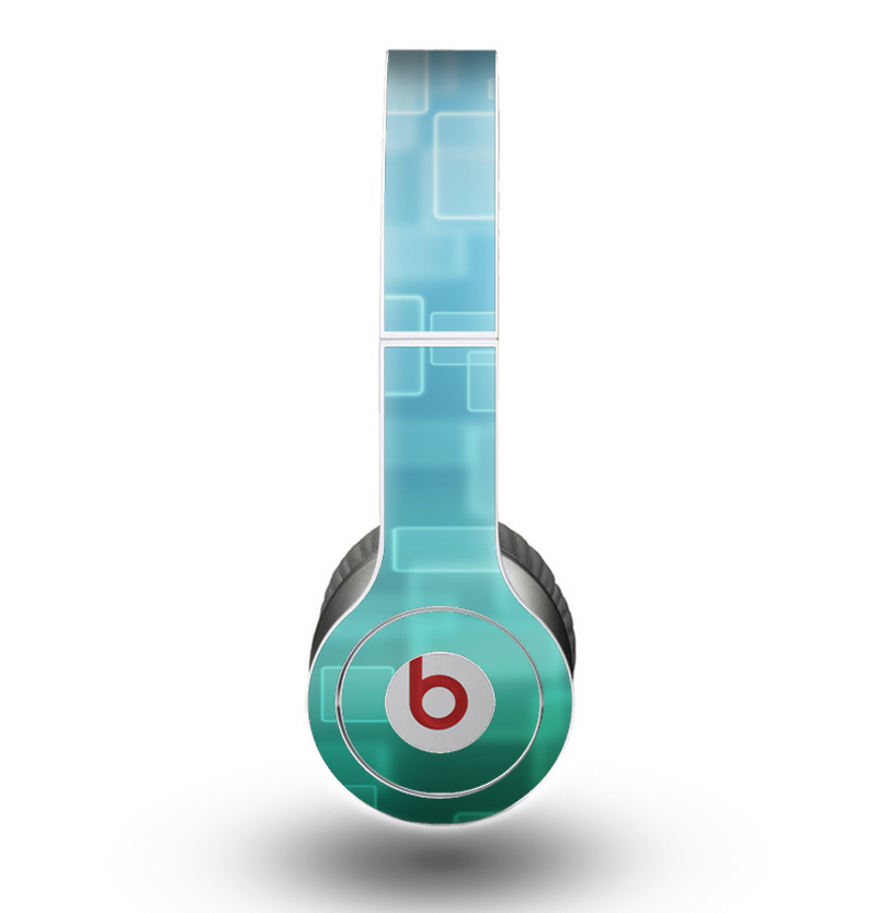 The Transparent Green & Blue 3D Squares Skin for the Beats by Dre Original Solo-Solo HD Headphones
