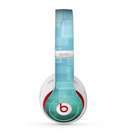 The Transparent Green & Blue 3D Squares Skin for the Beats by Dre Studio (2013+ Version) Headphones