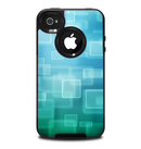 The Transparent Green & Blue 3D Squares Skin for the iPhone 4-4s OtterBox Commuter Case