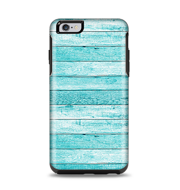 The Trendy Blue Abstract Wood Planks Apple iPhone 6 Plus Otterbox Symmetry Case Skin Set