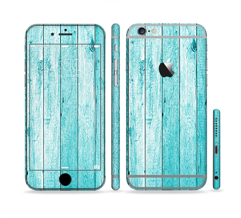 The Trendy Blue Abstract Wood Planks Sectioned Skin Series for the Apple iPhone 6