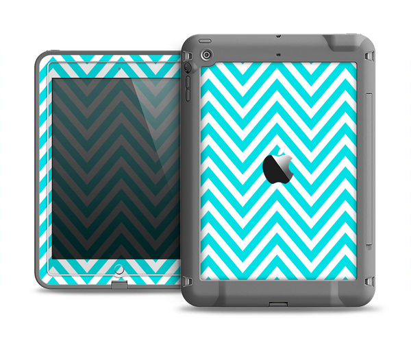 The Trendy Blue Sharp Chevron Pattern Apple iPad Mini LifeProof Fre Case Skin Set