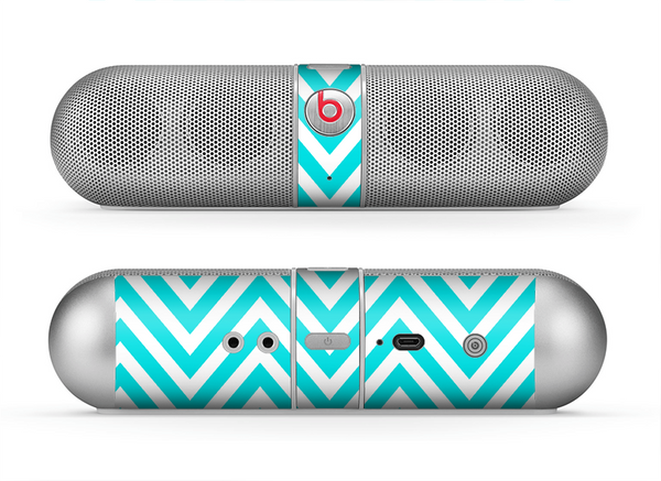 The Trendy Blue Sharp Chevron Pattern Skin for the Beats by Dre Pill Bluetooth Speaker