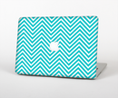 The Trendy Blue & White Sharp Chevron Pattern Skin Set for the Apple MacBook Pro 15" with Retina Display