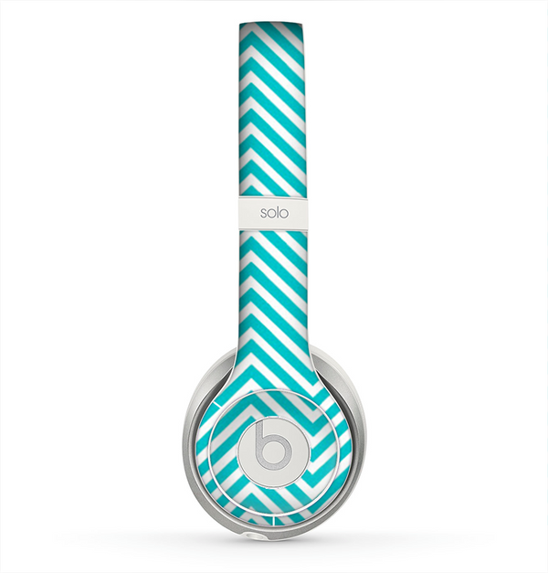 The Trendy Blue & White Sharp Chevron Pattern Skin for the Beats by Dre Solo 2 Headphones