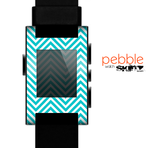 The Trendy Blue & White Sharp Chevron Pattern Skin for the Pebble SmartWatch