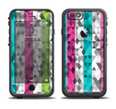 The Trendy Colored Striped Abstract Cube Pattern Apple iPhone 6/6s Plus LifeProof Fre Case Skin Set