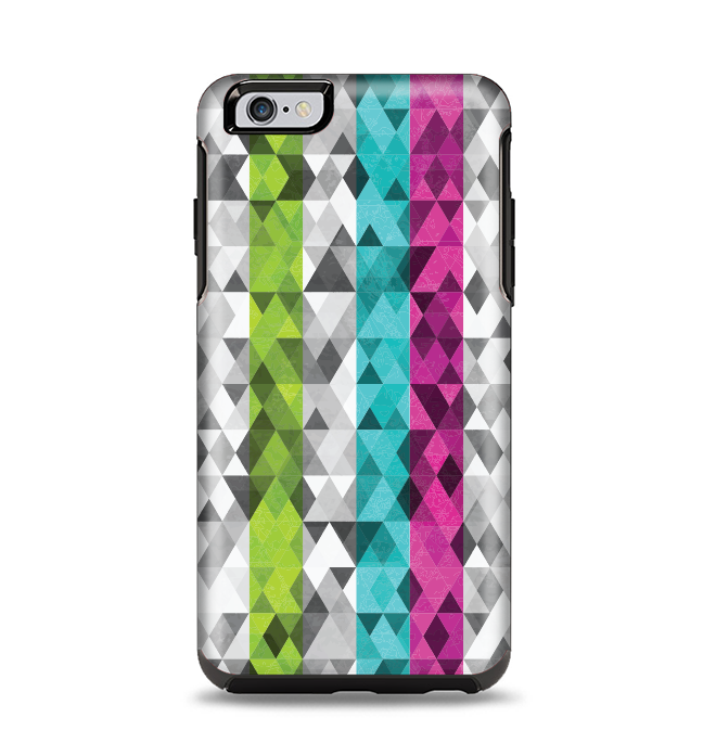 The Trendy Colored Striped Abstract Cube Pattern Apple iPhone 6 Plus Otterbox Symmetry Case Skin Set