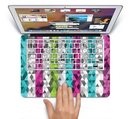 The Trendy Colored Striped Abstract Cube Pattern Skin Set for the Apple MacBook Pro 15" with Retina Display