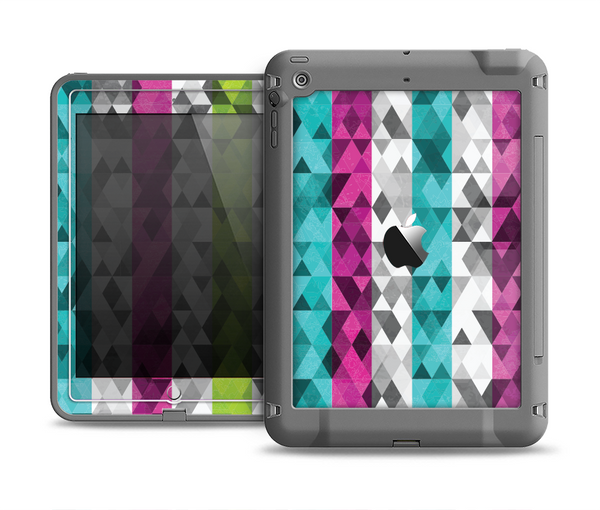 The Trendy Colored Striped Abstract Cube Pattern Apple iPad Mini LifeProof Fre Case Skin Set