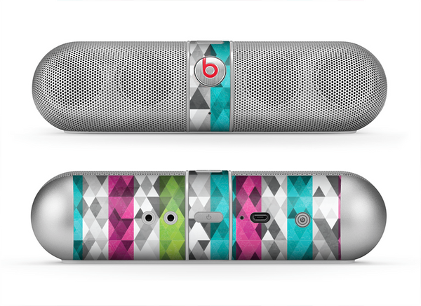 The Trendy Colored Striped Abstract Cube Pattern Skin for the Beats by Dre Pill Bluetooth Speaker