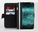 The Trendy Green Space Surface Ink-Fuzed Leather Folding Wallet Credit-Card Case for the Apple iPhone 6/6s, 6/6s Plus, 5/5s and 5c