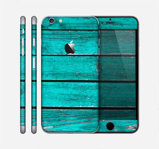 The Trendy Green Washed Wood Planks Skin for the Apple iPhone 6 Plus