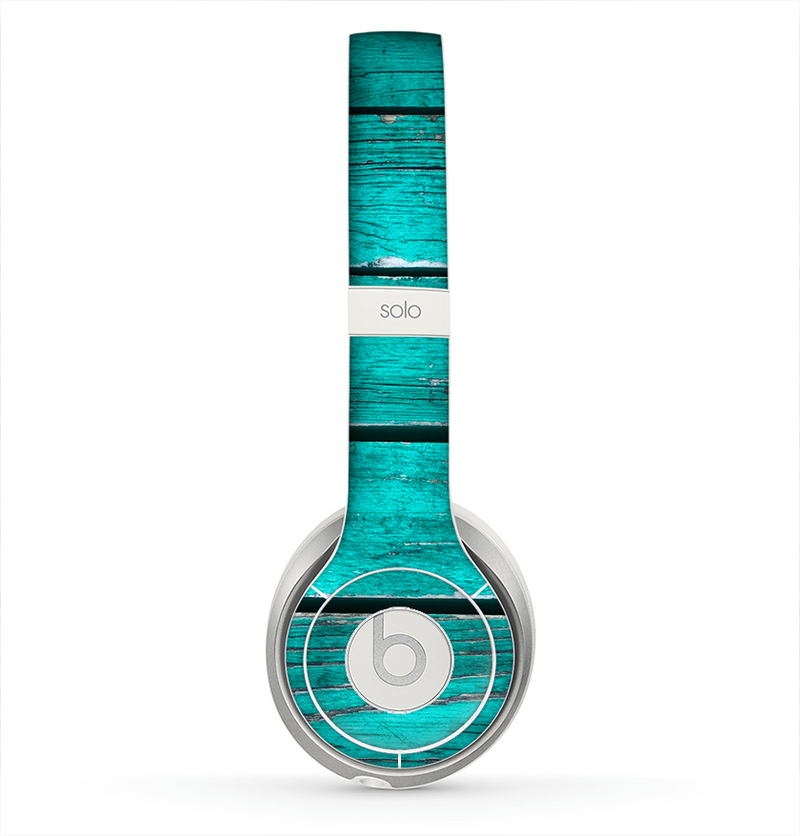 The Trendy Green Washed Wood Planks Skin for the Beats by Dre Solo 2 Headphones