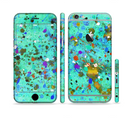 The Trendy Green with Splattered Paint Droplets Sectioned Skin Series for the Apple iPhone 6s Plus