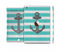 The Trendy Grunge Green Striped With Anchor Full Body Skin Set for the Apple iPad Mini 3