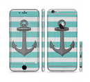 The Trendy Grunge Green Striped With Anchor Sectioned Skin Series for the Apple iPhone 6s Plus