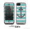 The Trendy Grunge Green Striped With Anchor Skin for the Apple iPhone 5c LifeProof Case