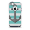 The Trendy Grunge Green Striped With Anchor Skin for the iPhone 5c OtterBox Commuter Case