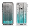 The Trendy Teal to White Aged Wood Planks Apple iPhone 5-5s LifeProof Fre Case Skin Set