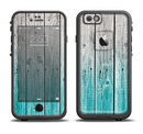 The Trendy Teal to White Aged Wood Planks Apple iPhone 6 LifeProof Fre Case Skin Set