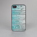 The Trendy Teal to White Aged Wood Planks Skin-Sert for the Apple iPhone 4-4s Skin-Sert Case