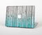 The Trendy Teal to White Aged Wood Planks Skin Set for the Apple MacBook Pro 15" with Retina Display