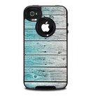 The Trendy Teal to White Aged Wood Planks Skin for the iPhone 4-4s OtterBox Commuter Case