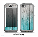 The Trendy Teal to White Aged Wood Planks Skin for the iPhone 5c nüüd LifeProof Case