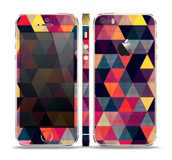 The Triangular Abstract Vibrant Colored Pattern Skin Set for the Apple iPhone 5s