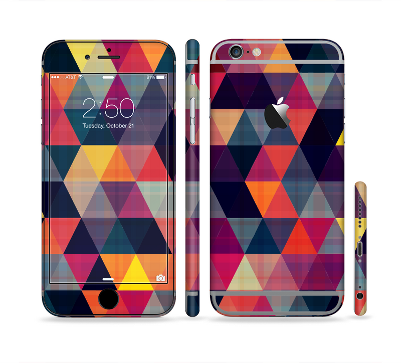 The Triangular Abstract Vibrant Colored Pattern Sectioned Skin Series for the Apple iPhone 6