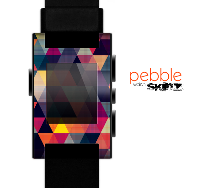 The Triangular Abstract Vibrant Colored Pattern Skin for the Pebble SmartWatch