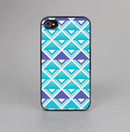 The Triangular Teal & Purple Abstract Cubes Skin-Sert for the Apple iPhone 4-4s Skin-Sert Case