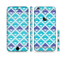 The Triangular Teal & Purple Abstract Cubes Sectioned Skin Series for the Apple iPhone 6s Plus
