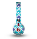 The Triangular Teal & Purple Abstract Cubes Skin for the Beats by Dre Mixr Headphones