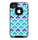 The Triangular Teal & Purple Abstract Cubes Skin for the iPhone 4-4s OtterBox Commuter Case